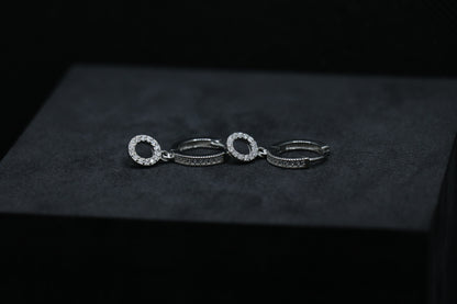 Circle Silver Hoop Earrings