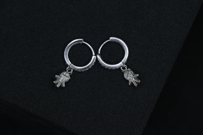 Minion Silver Hoop Earrings