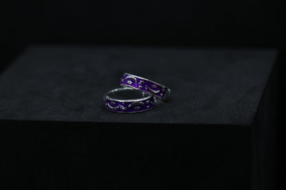 Purple Silver Toe Rings