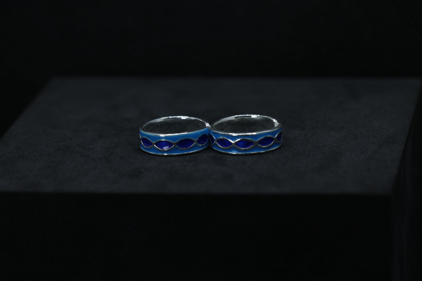 Blue Hues Silver Toe Rings