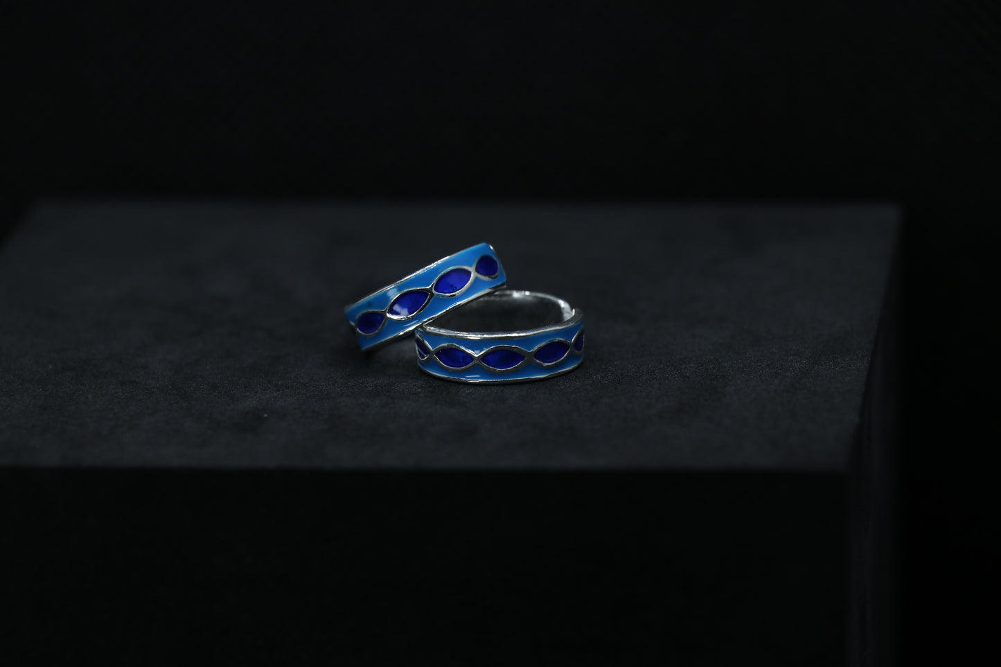 Blue Hues Silver Toe Rings