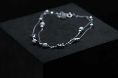 Shimmering Single Silver Anklet