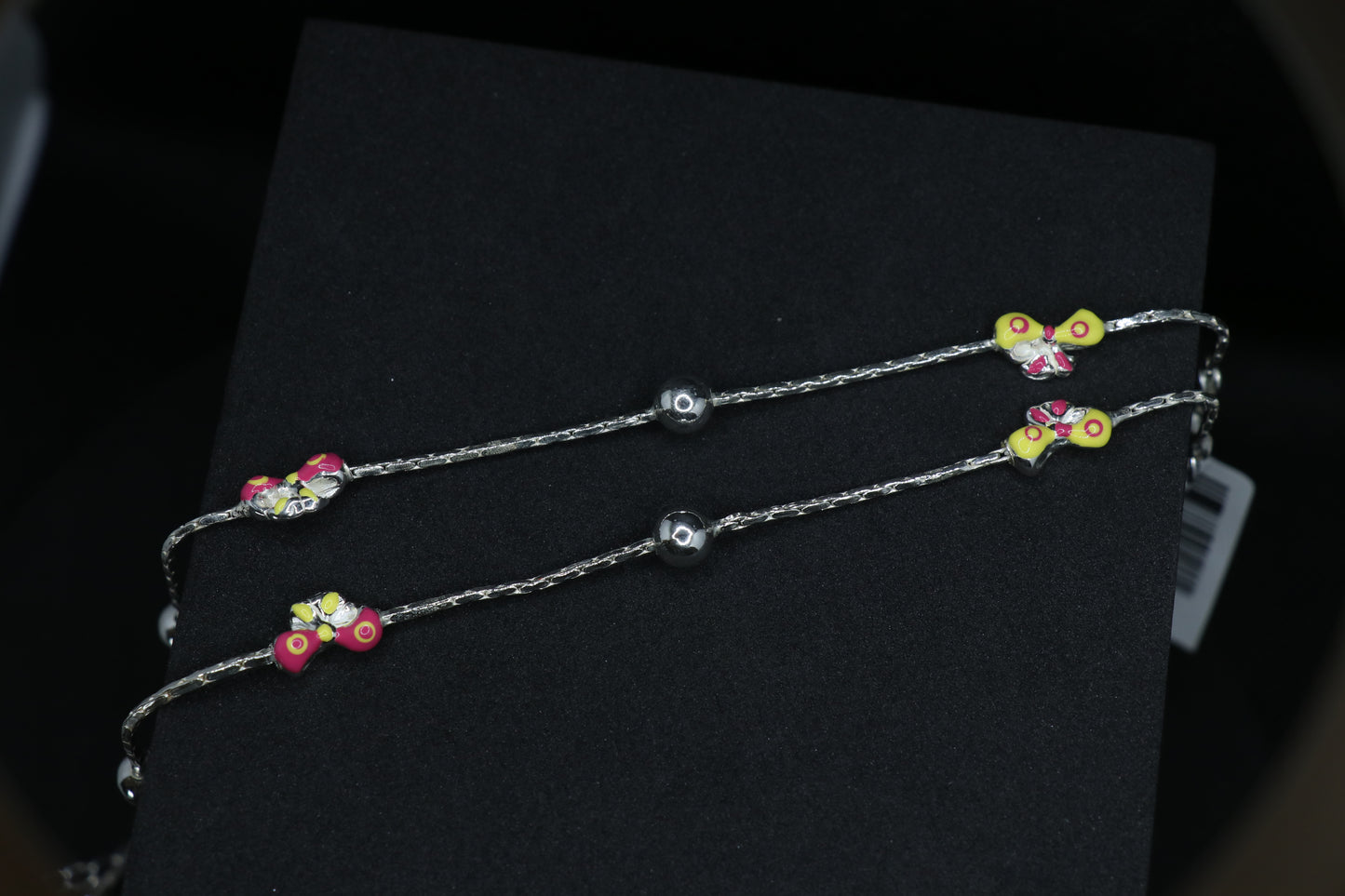 Ribbon Knot Silver Anklet