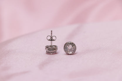 Silver Li'l Round Solitaire Minimal Pendant Set