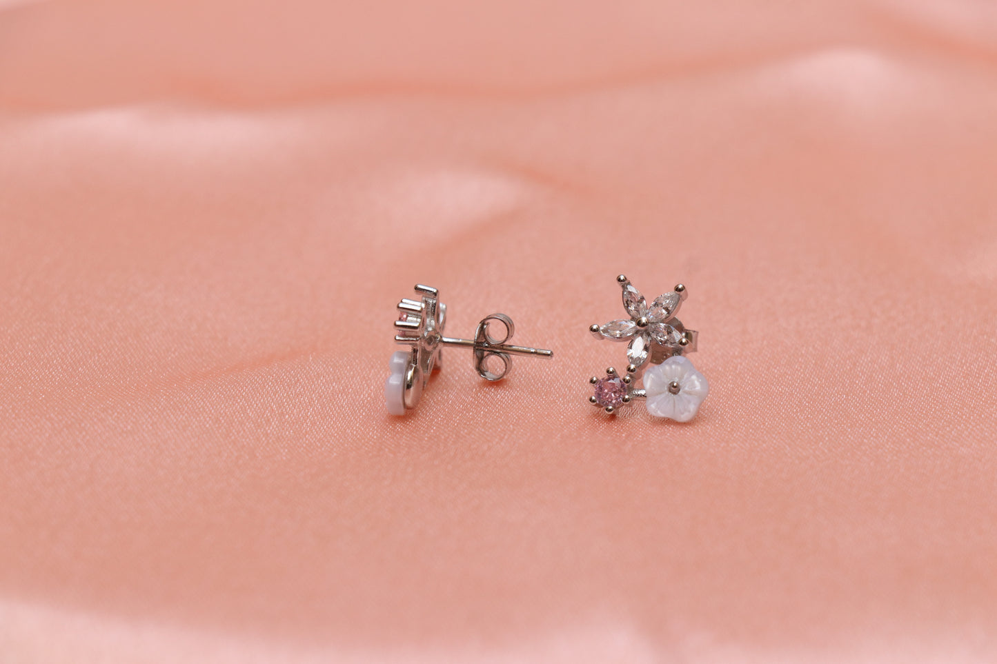 Daisy Silver Cluster Earrings