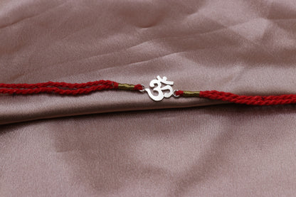 Om Handmade Silver Rakhi