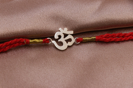 Om Handmade Silver Rakhi