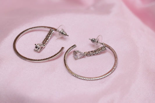 Tyre Silver Hoop Earrings