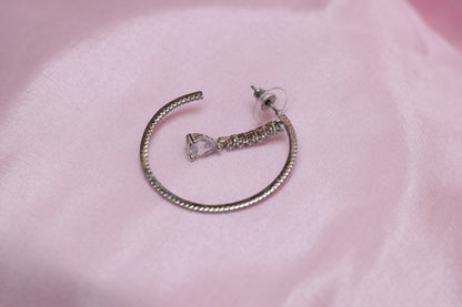 Tyre Silver Hoop Earrings