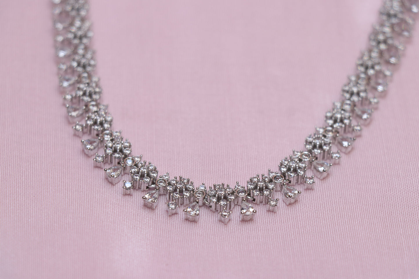 Diamond Dazzler Rhodium-Plated Necklace & Earrings Set