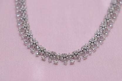 Diamond Dazzler Rhodium-Plated Necklace & Earrings Set