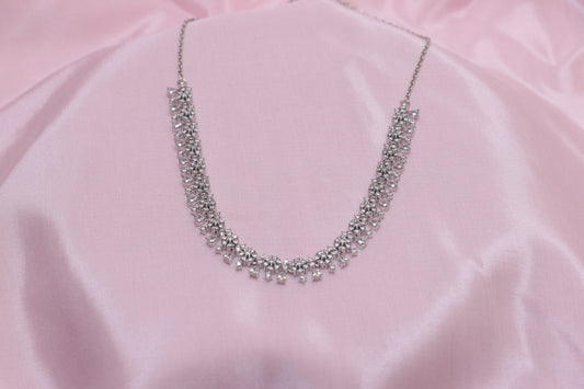 Diamond Dazzler Rhodium-Plated Necklace & Earrings Set