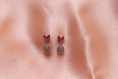 Red Stone Drop Earrings