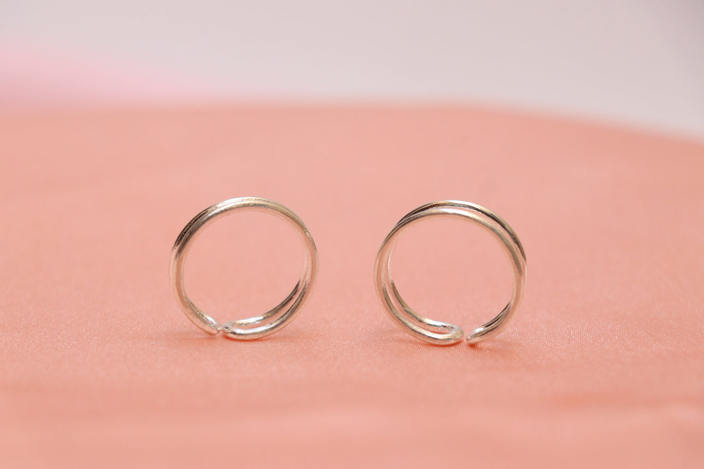 Handmade Double Circle 925 Silver Toe Rings