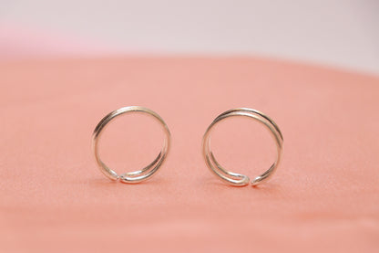 Handmade Double Circle 925 Silver Toe Rings