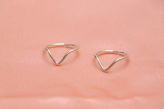 Handmade V Shape 925 Silver Toe Rings