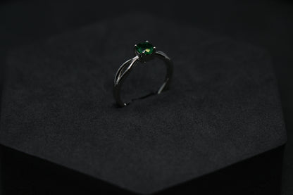 Emerald Silver Ring