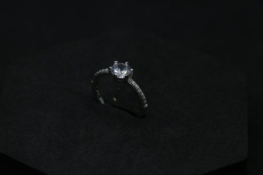 Solitaire Silver Ring