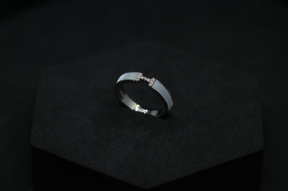 Glossy Studded Silver Ring