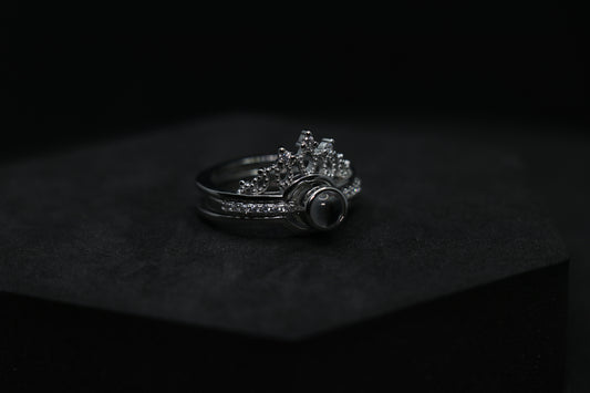 Crown Two In One Silver Ring