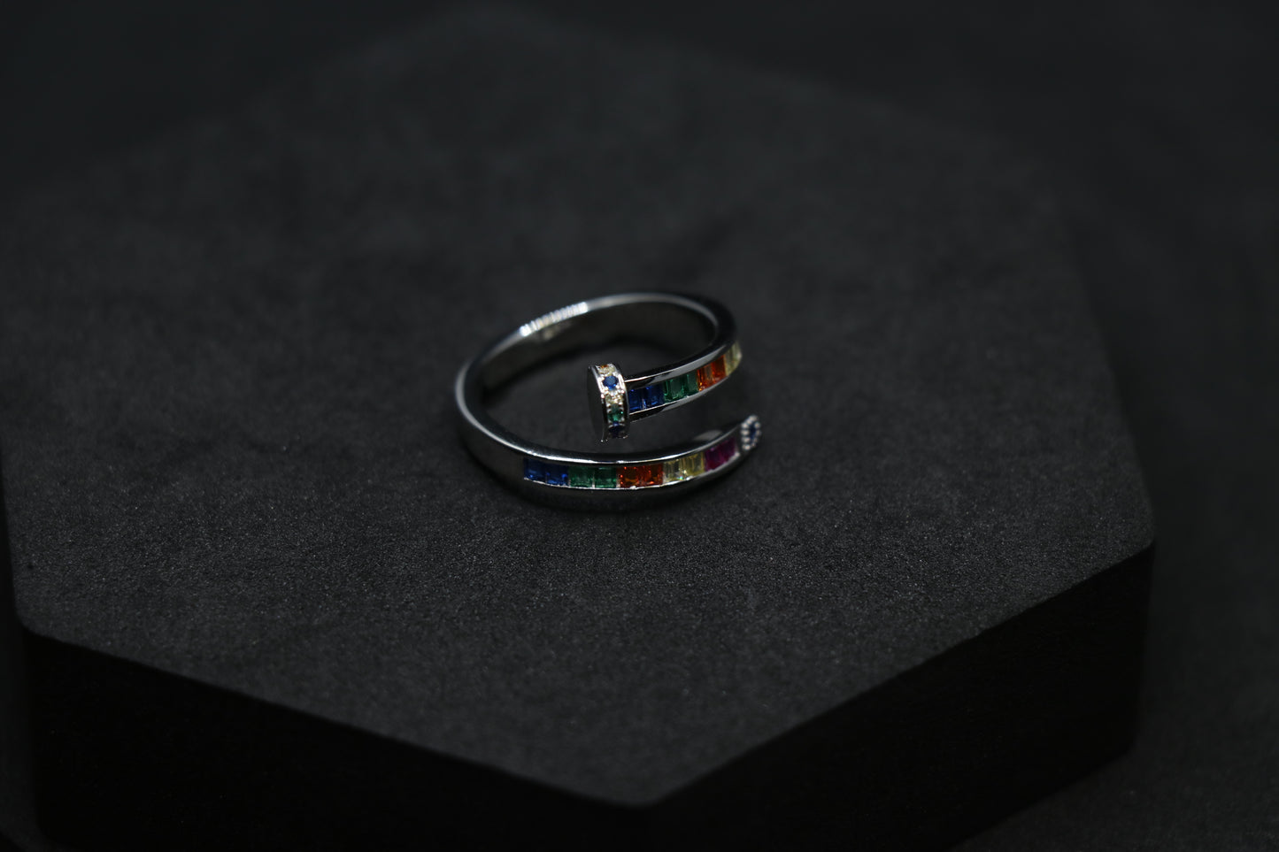 Colourful Silver Ring