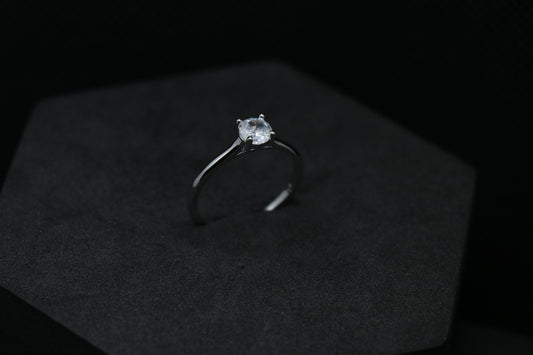 Solitaire Silver Ring