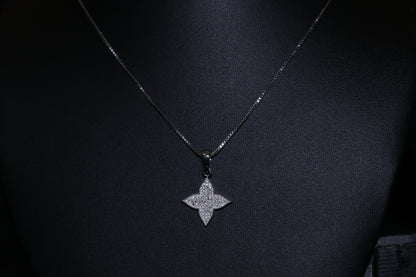 Diamond Studded Minimal Silver Pendant