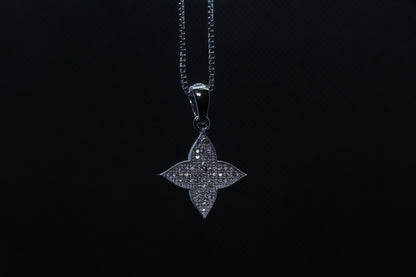 Diamond Studded Minimal Silver Pendant