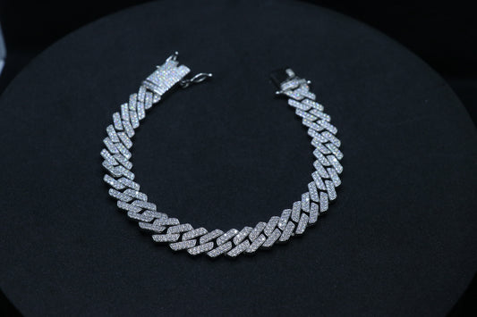 Diamond Studded Silver Bracelet