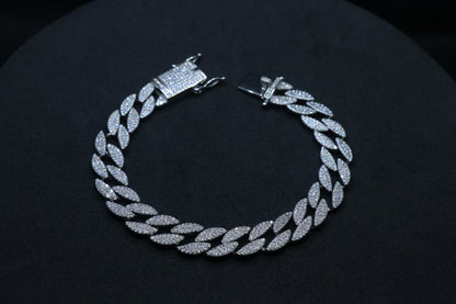 Diamond Studded Silver Bracelet