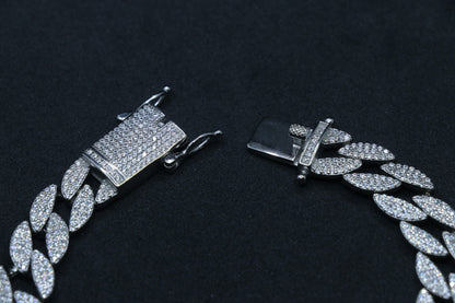 Diamond Studded Silver Bracelet