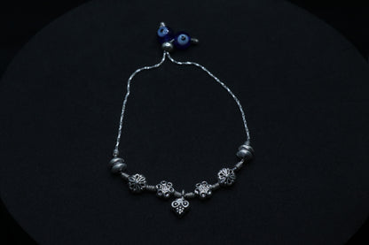 Oxidised Evil Eye Chain Bracelet