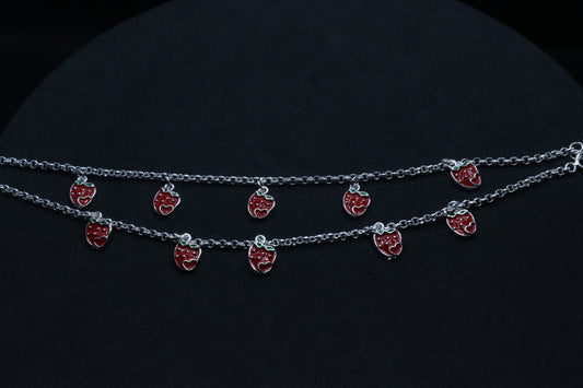 Strawberry Baby Silver Anklet