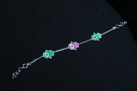 Colourful Baby Silver Anklet