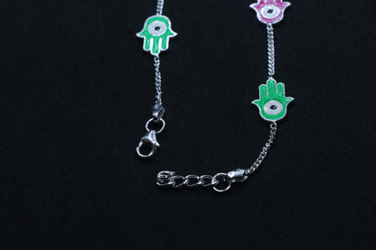 Colourful Baby Silver Anklet