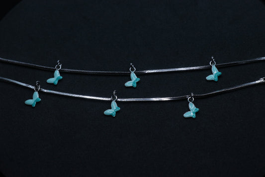 ButterFly Baby Silver Anklet