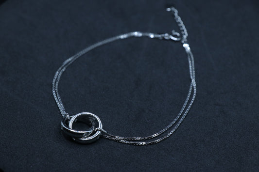 Double Ring Single Anklet