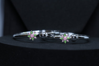 Flower Silver Baby Kada