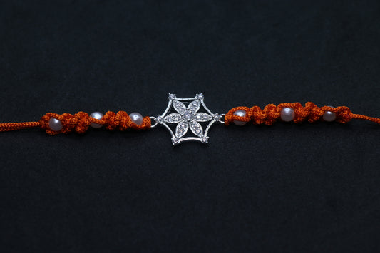Flower Silver Rakhi