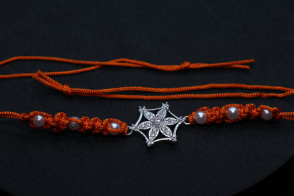 Flower Silver Rakhi