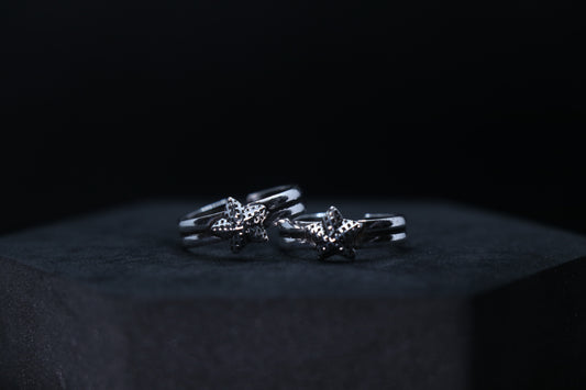 925 Oxidised Silver Star Toe Rings