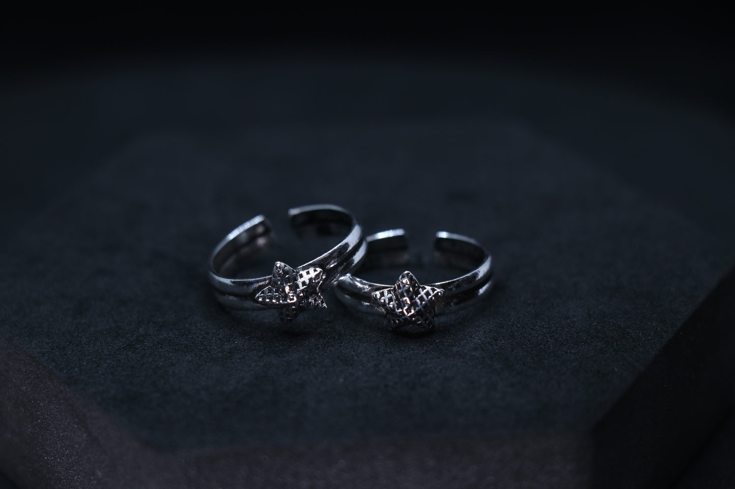 925 Oxidised Silver Star Toe Rings