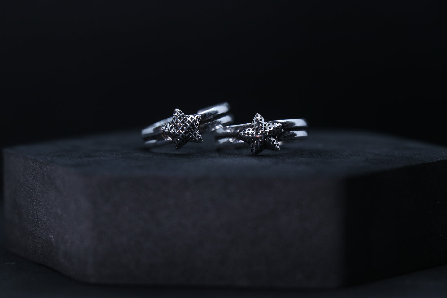 925 Oxidised Silver Star Toe Rings