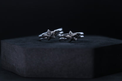 925 Oxidised Silver Star Toe Rings