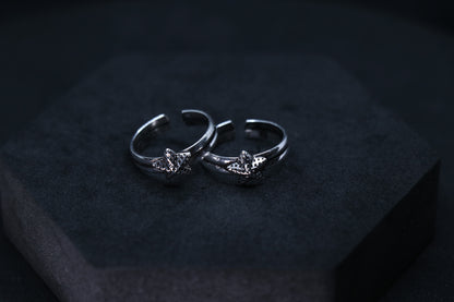 925 Oxidised Silver Star Toe Rings