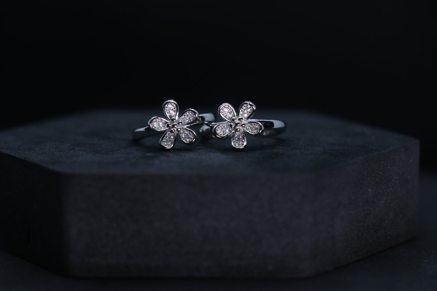 925 Flower Silver Toe Rings