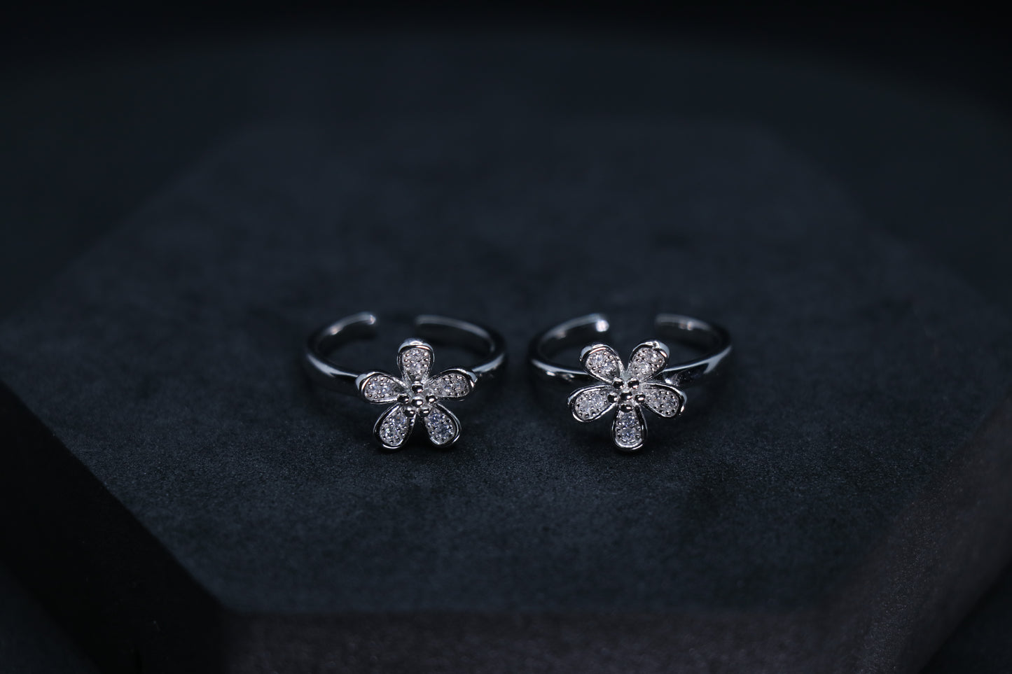 925 Flower Silver Toe Rings