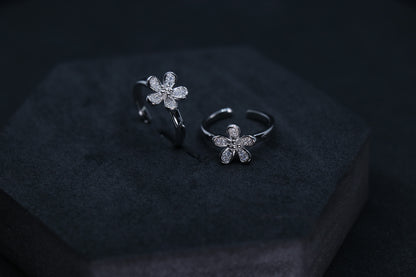 925 Flower Silver Toe Rings