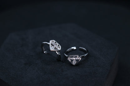 925 Silver Diamond Shape Toe Rings