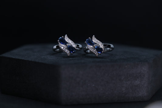 925 Silver Blue Stone Toe Rings